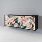 FLORAL GRACE 3-Door Sideboard in Black Finish