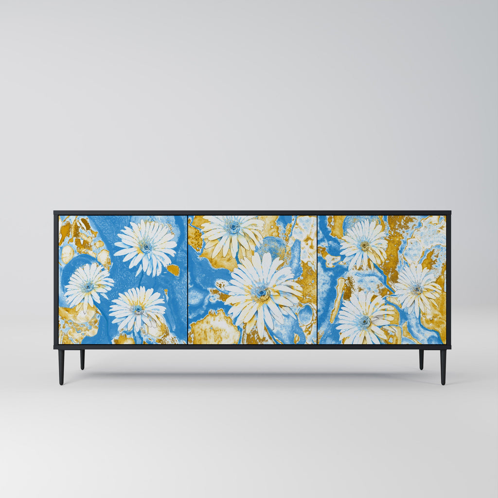 DAISY LUXE 3-Door Sideboard in Black Finish