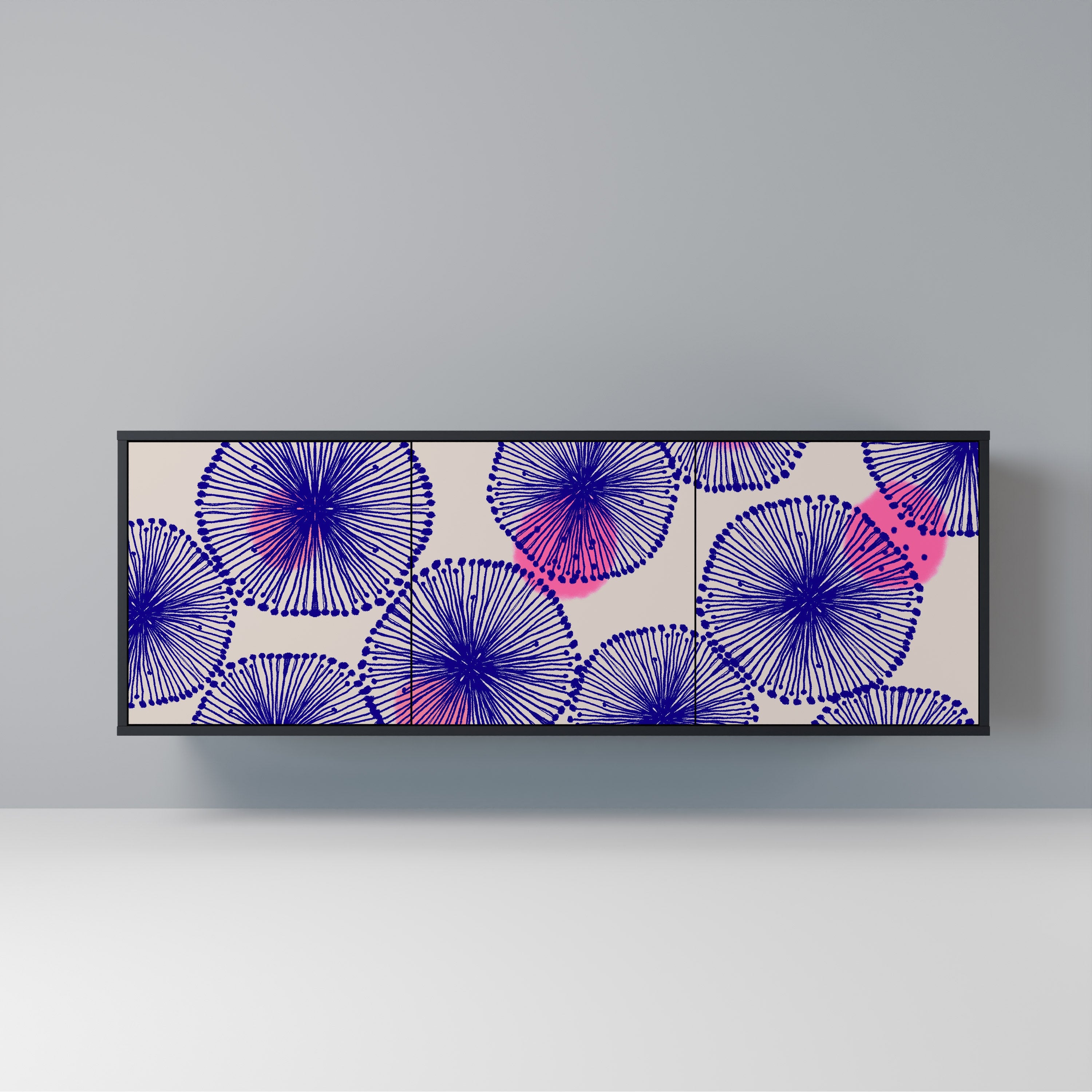 MAGIC NATURE 3-Door Sideboard in Black Finish