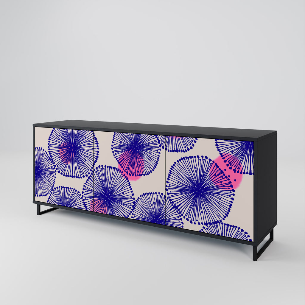 MAGIC NATURE 3-Door Sideboard in Black Finish