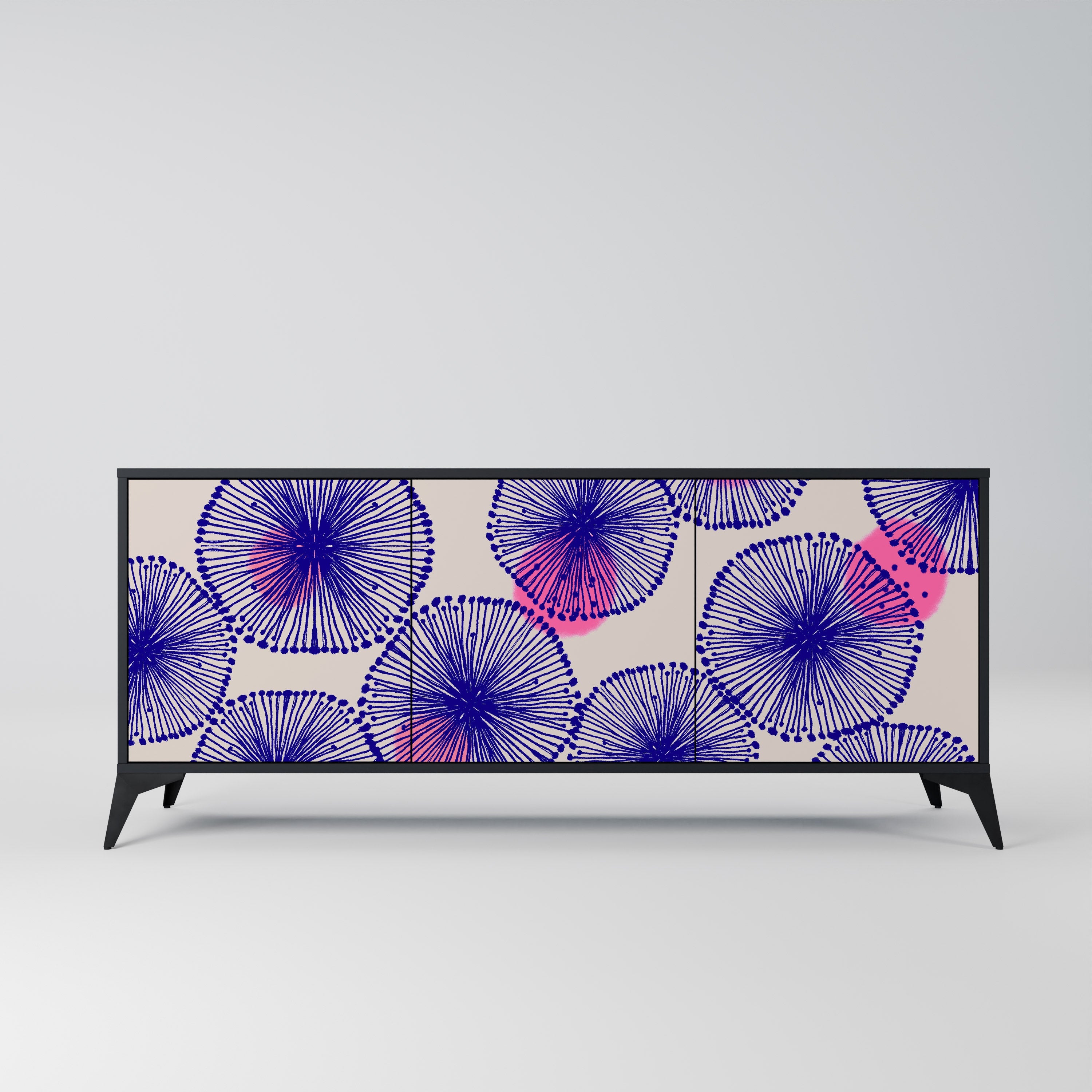 MAGIC NATURE 3-Door Sideboard in Black Finish