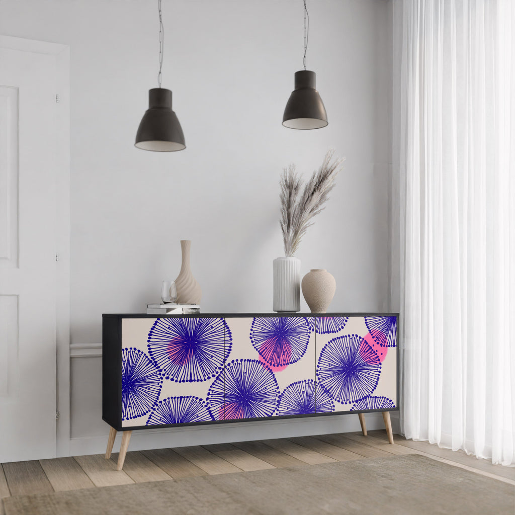 MAGIC NATURE 3-Door Sideboard in Black Finish