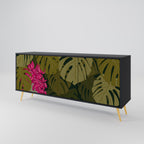 TROPICAL BEAUTY 3-Door Sideboard in Black Finish