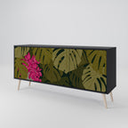 TROPICAL BEAUTY 3-Door Sideboard in Black Finish