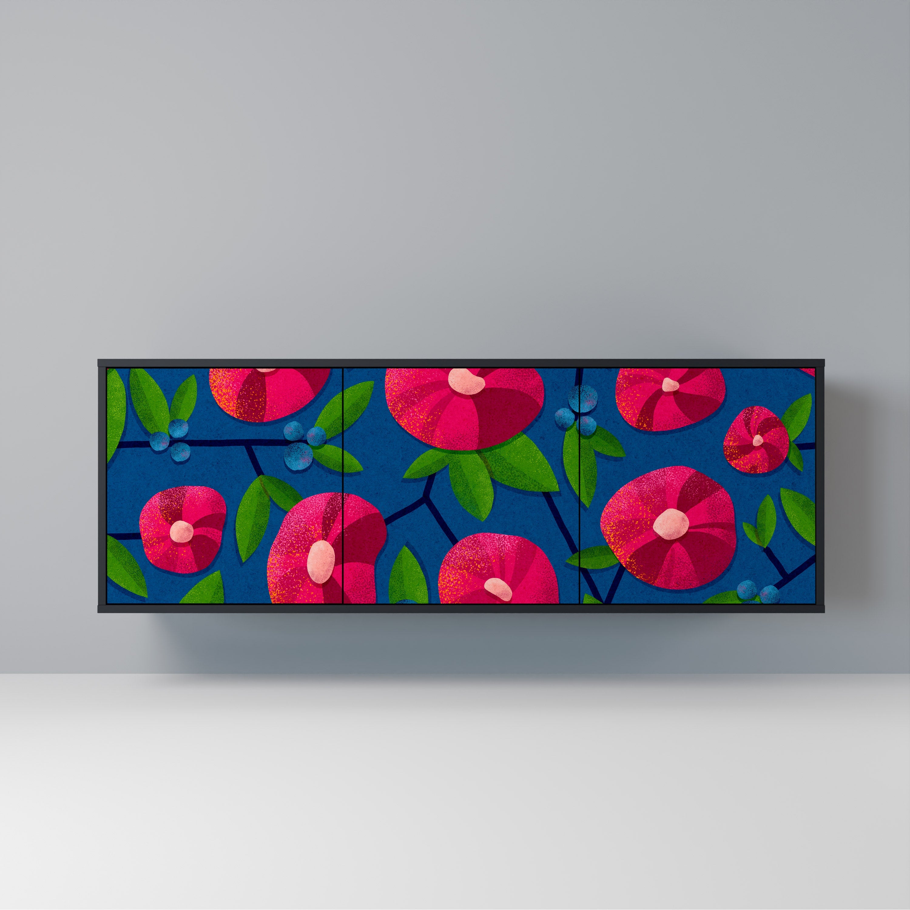 SPRING THOUGHTS Aparador de 3 Portas em Acabamento Preto