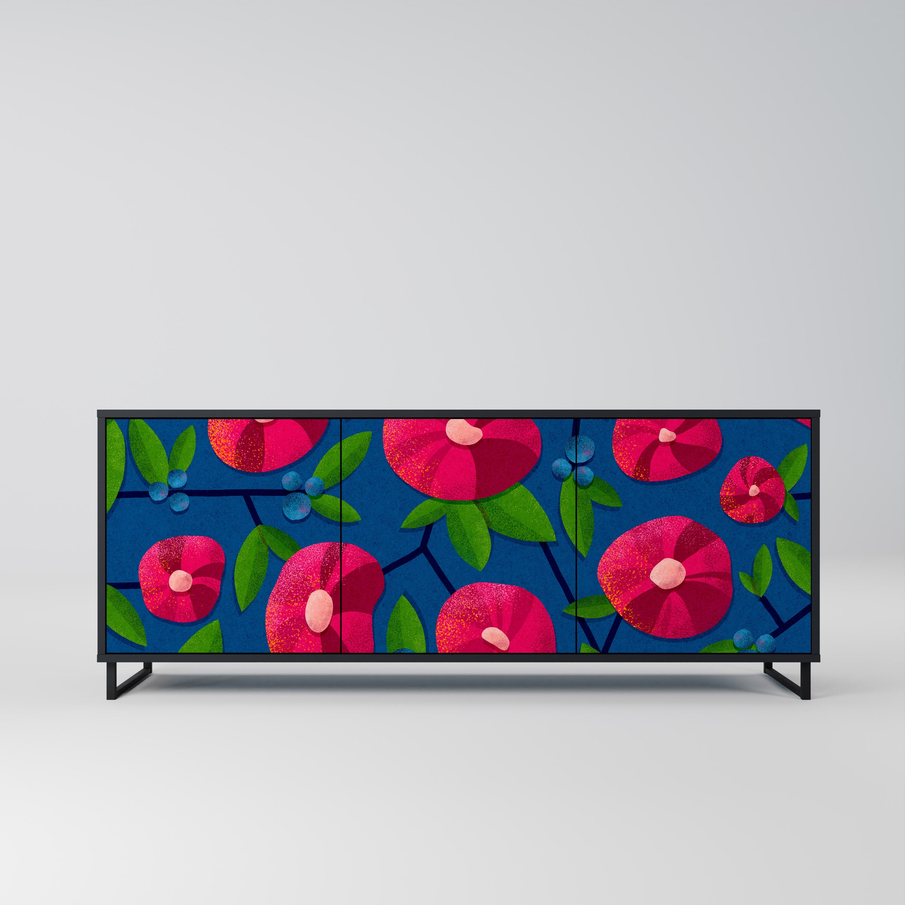 SPRING THOUGHTS Aparador de 3 Portas em Acabamento Preto