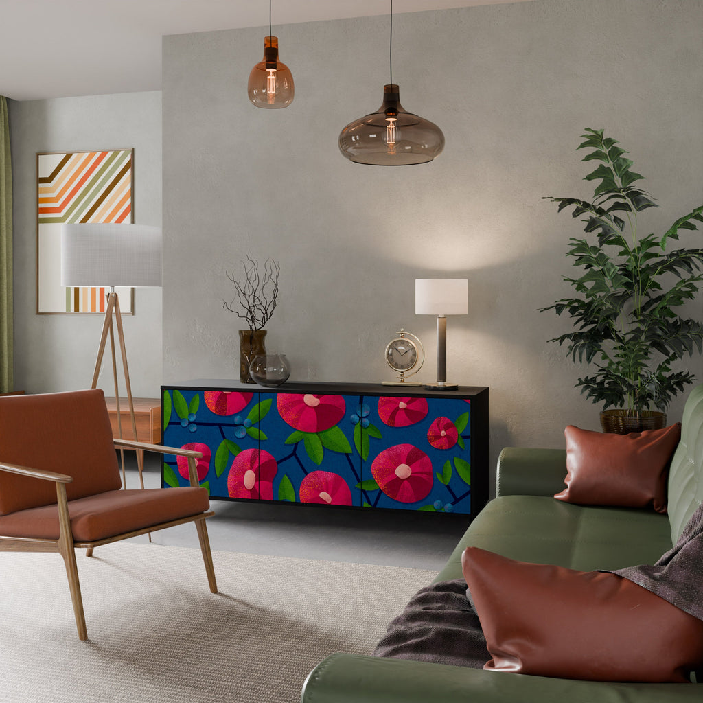 SPRING THOUGHTS Aparador de 3 Portas em Acabamento Preto