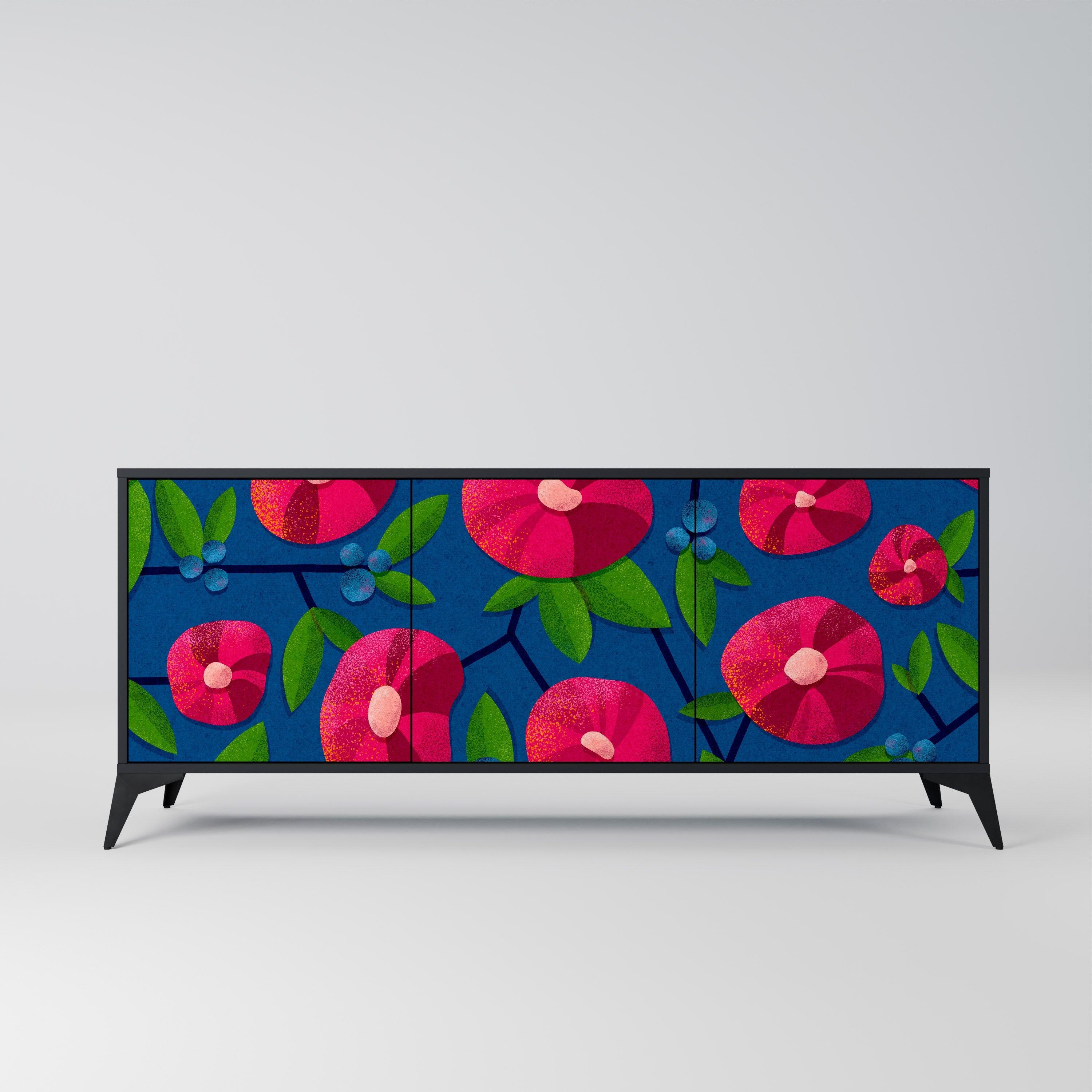 SPRING THOUGHTS Aparador de 3 Portas em Acabamento Preto