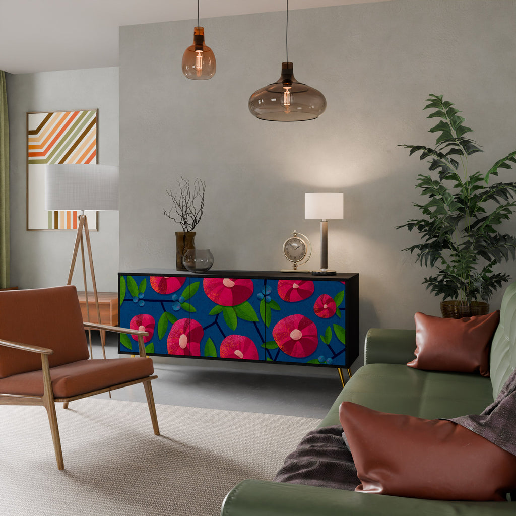 SPRING THOUGHTS Aparador de 3 Portas em Acabamento Preto