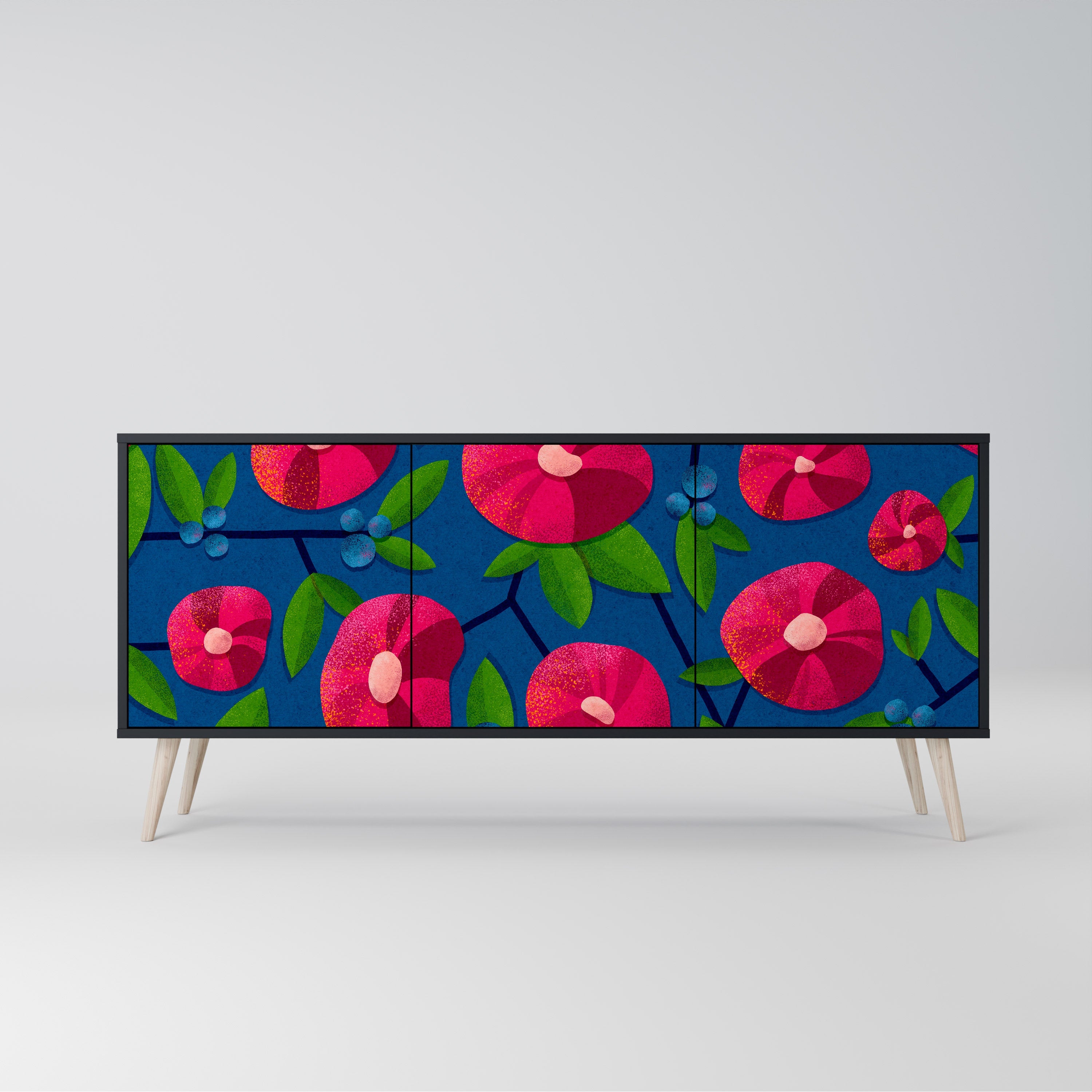 SPRING THOUGHTS Aparador de 3 Portas em Acabamento Preto