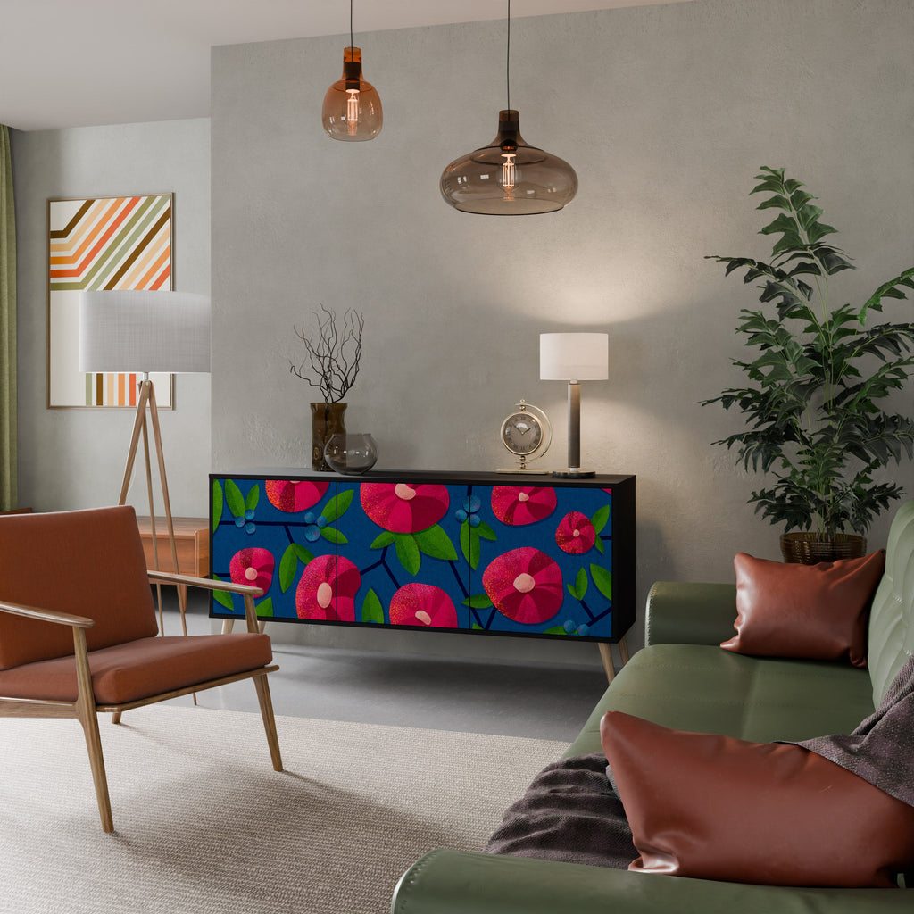 SPRING THOUGHTS Aparador de 3 Portas em Acabamento Preto