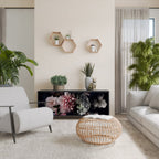 PURE BLOSSOM Aparador de 3 Portas em Acabamento Preto