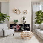 PURE BLOSSOM Aparador de 3 Portas em Acabamento Preto