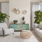 BLOOMING CHARM Aparador de 3 Portas em Acabamento Preto