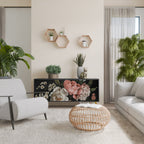 LUSH ELEGANCE 3-Door Sideboard in Black Finish