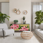 FRAGILE BEAUTY Aparador de 3 Portas em Acabamento Preto