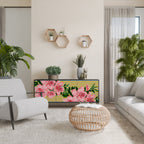 FRAGILE BEAUTY Aparador de 3 Portas em Acabamento Preto