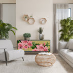 FRAGILE BEAUTY Aparador de 3 Portas em Acabamento Preto