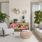 FRAGILE BEAUTY Aparador de 3 Portas em Acabamento Preto