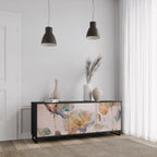 SOFTEN POPPY 3-Door Sideboard in Black Finish