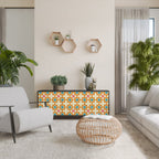 FLORAL DECOR Aparador de 3 Portas em Acabamento Preto