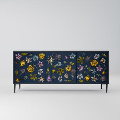 FLOWERS ON NAVY BLUE Aparador de 3 Portas