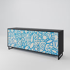 BLOOMY MORNING 3-Door Sideboard in Black Finish