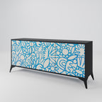 BLOOMY MORNING 3-Door Sideboard in Black Finish