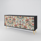 ORGANIC FOLKLORE 3-Door Sideboard in Black Finish