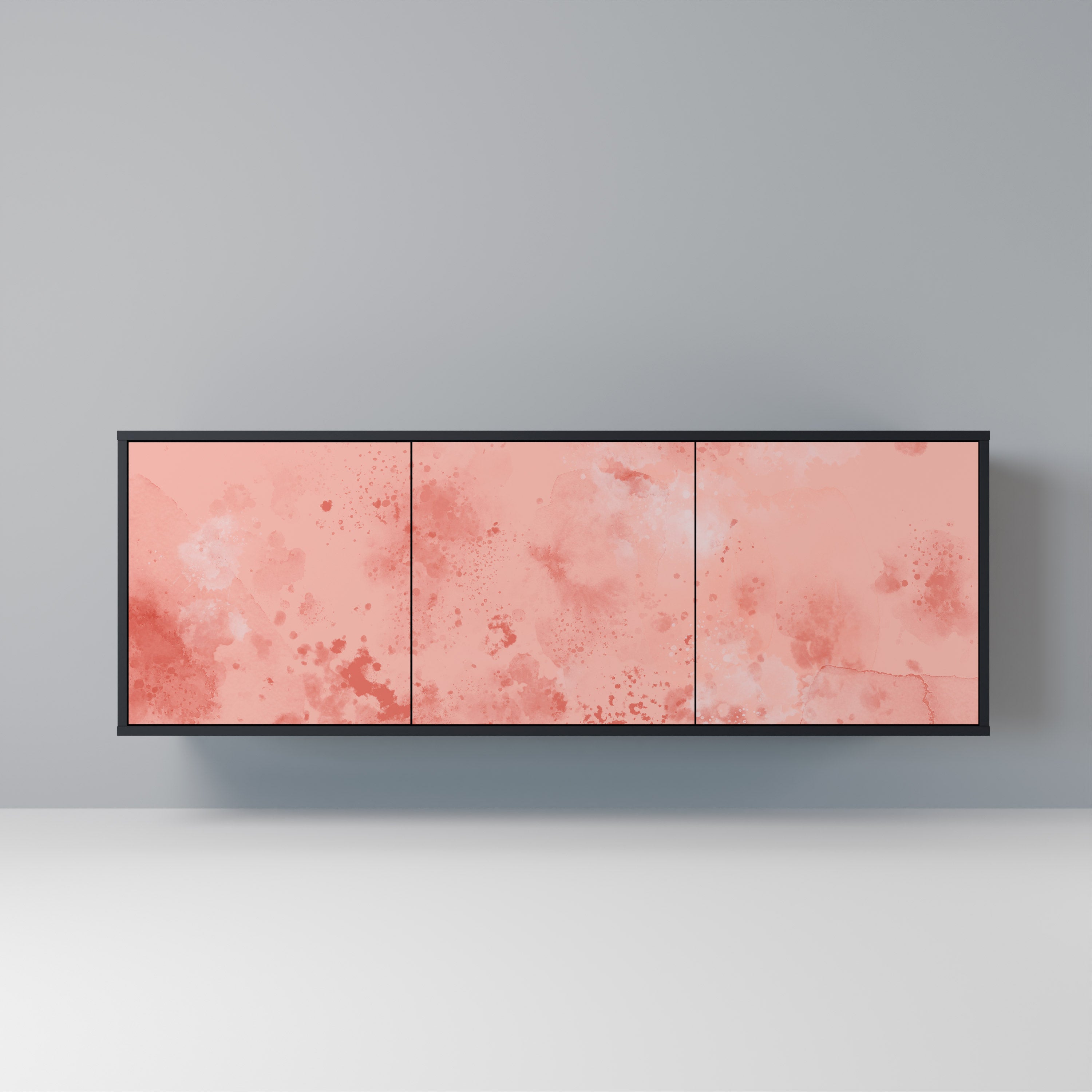 CRANE DANCE Aparador de 3 Portas em Acabamento Preto