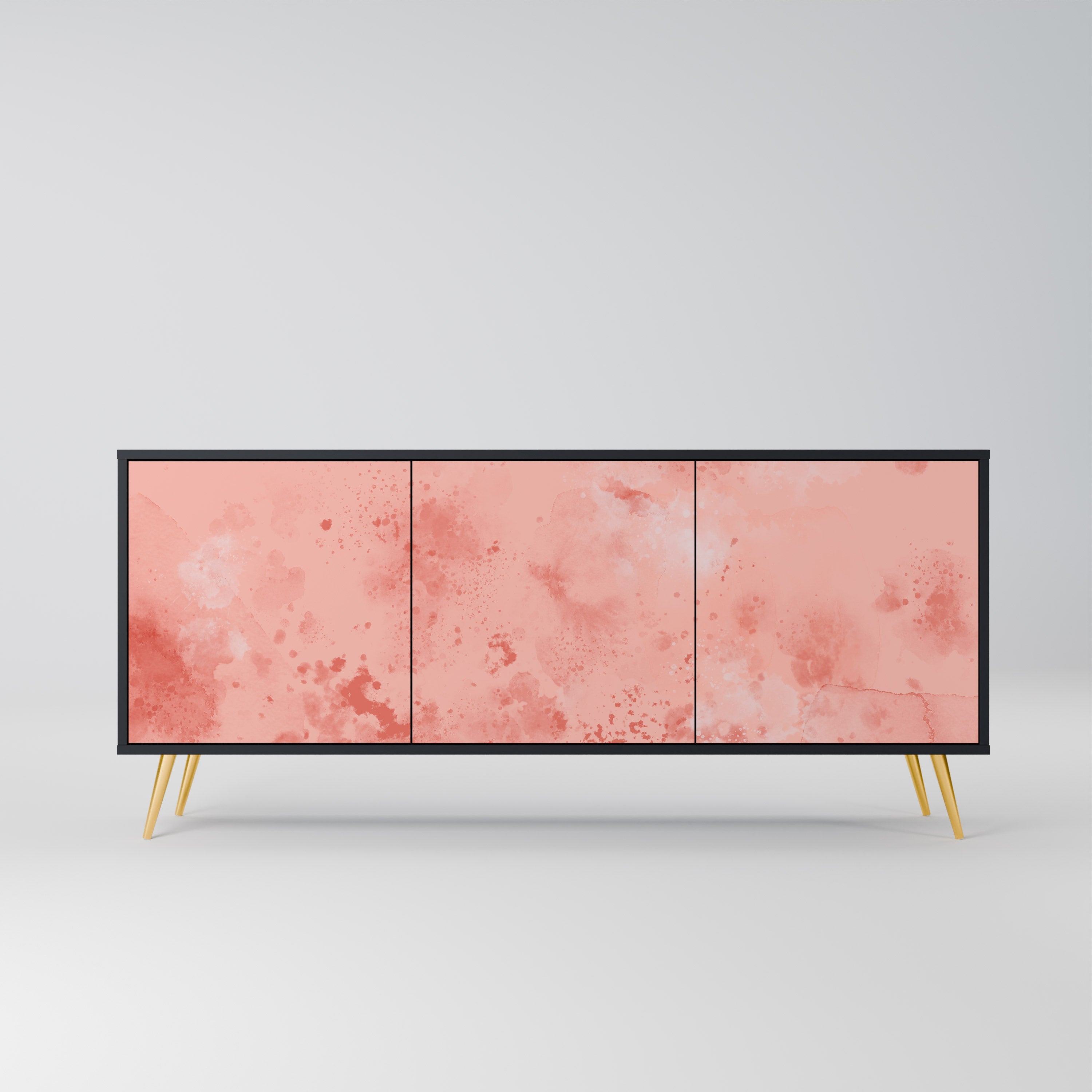 CRANE DANCE Aparador de 3 Portas em Acabamento Preto