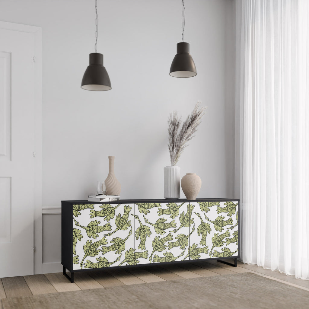 SEEDLING SONGBIRD 3-Door Sideboard in Black Finish