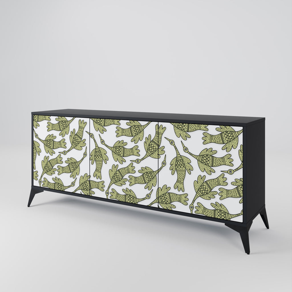 SEEDLING SONGBIRD 3-Door Sideboard in Black Finish