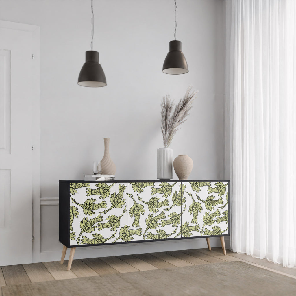 SEEDLING SONGBIRD 3-Door Sideboard in Black Finish