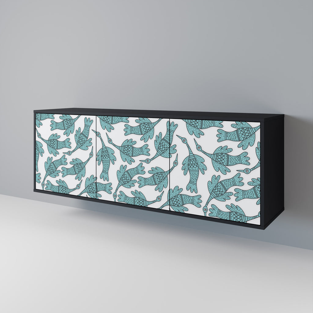 WATERSPOUT SONGIBIRD Aparador de 3 Portas em Acabamento Preto