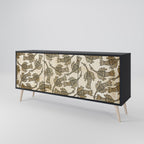 ALMONDINE SONGBIRD 3-Door Sideboard in Black Finish
