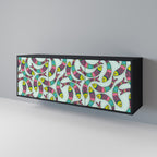 INDIAN FISH Aparador de 3 Portas em Acabamento Preto