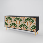 DANCING PREDATORS Aparador de 3 Portas em Acabamento Preto