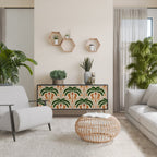 DANCING PREDATORS Aparador de 3 Portas em Acabamento Preto