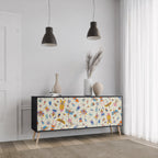 COLORFUL INSECTS 3-Door Sideboard in Black Finish