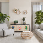 MYTHOLOGICAL CREATURES Aparador de 3 Portas em Acabamento Preto