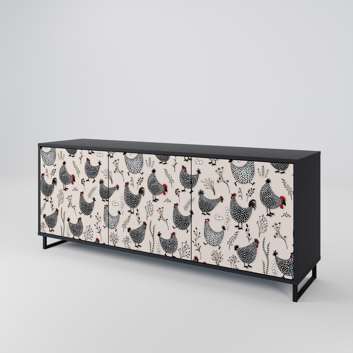 HAPPY HENS Aparador de 3 Portas
