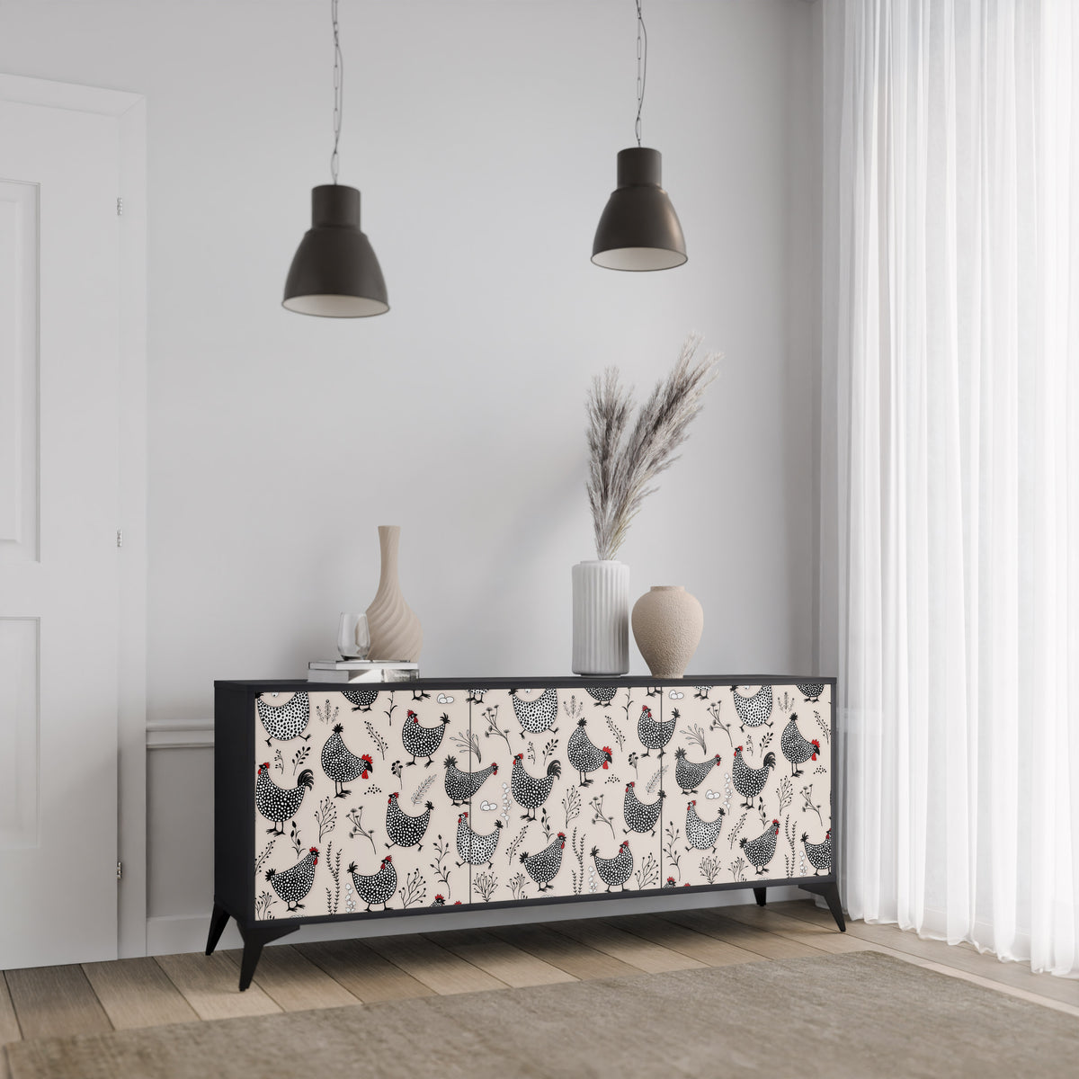HAPPY HENS 3-Door Sideboard