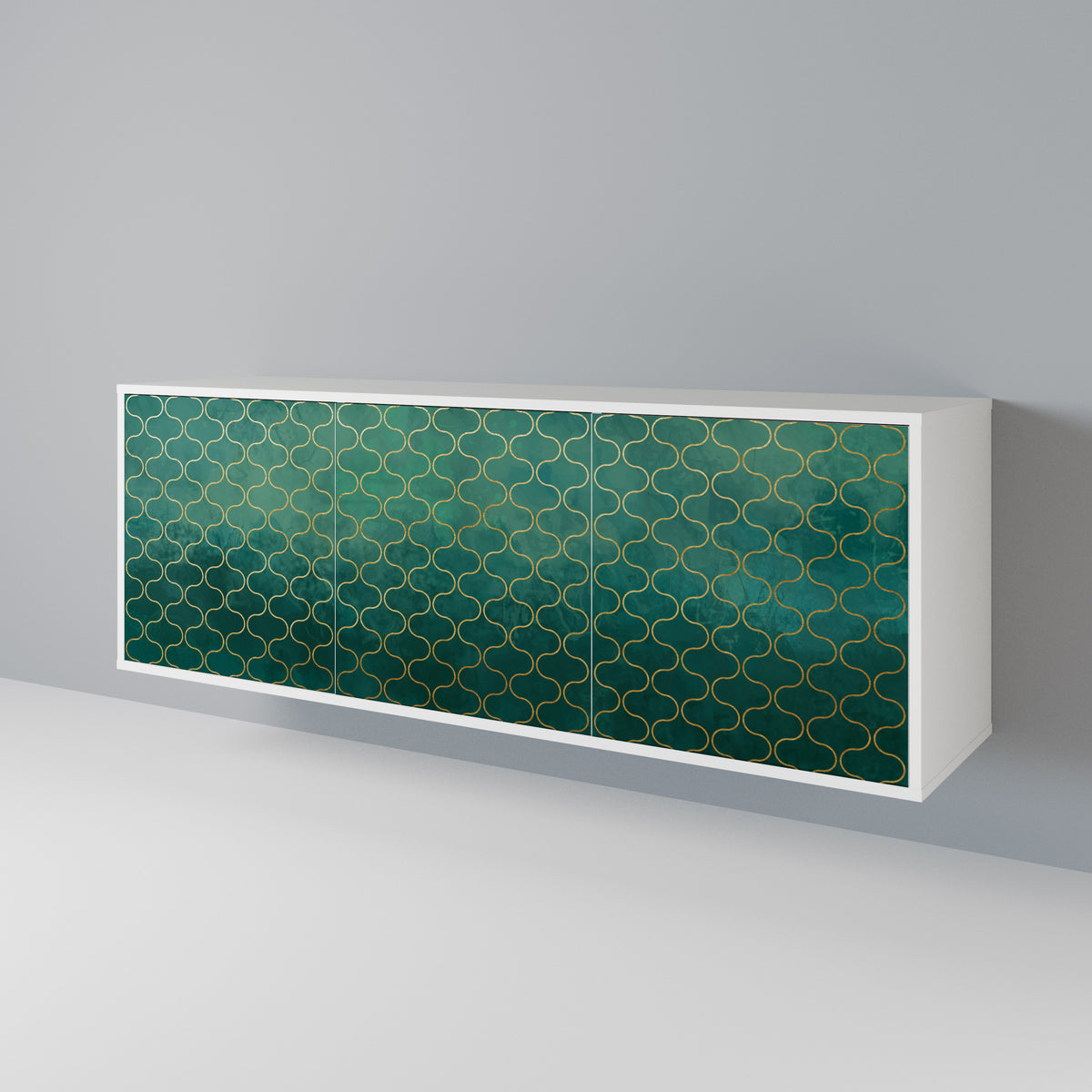 TESSELATED GREENERY 3-Door Sideboard