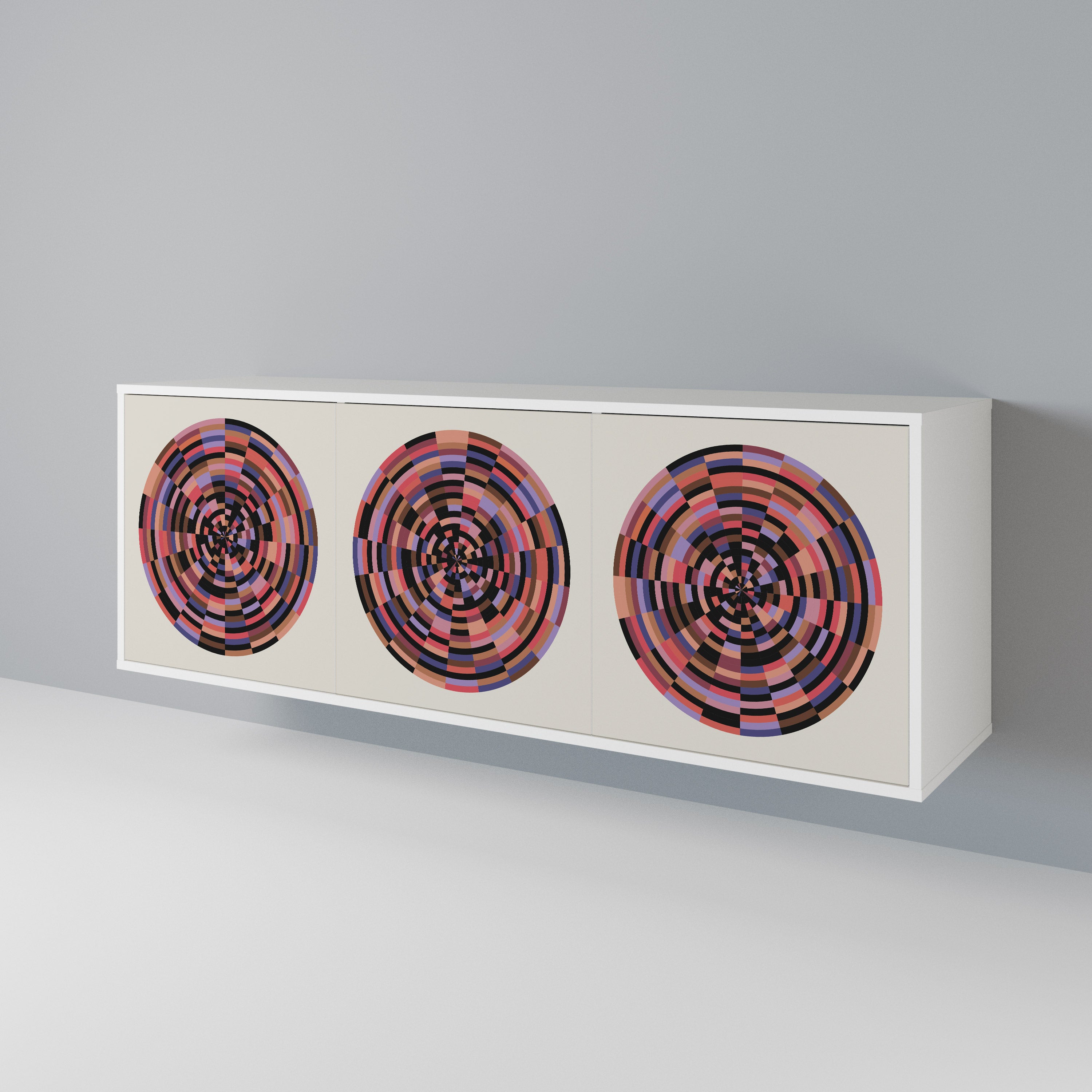 BROWN CIRCLES Aparador de 3 Portas
