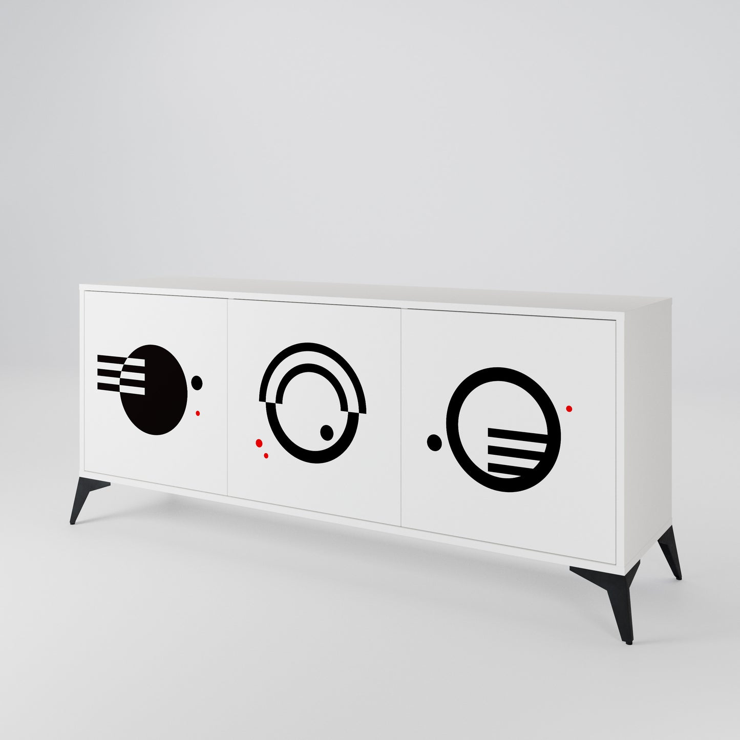BLACK AND WHITE COMBINATION Aparador de 3 Portas