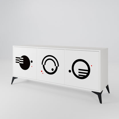 BLACK AND WHITE COMBINATION Aparador de 3 Portas