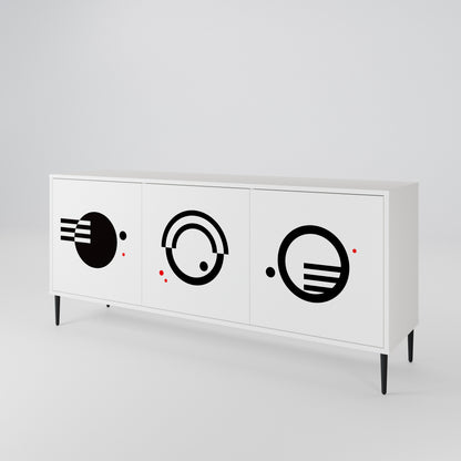 BLACK AND WHITE COMBINATION Aparador de 3 Portas