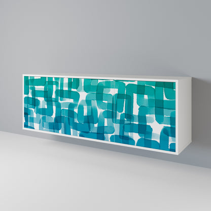 TURQUOISE RECTANGLES Aparador de 3 Portas