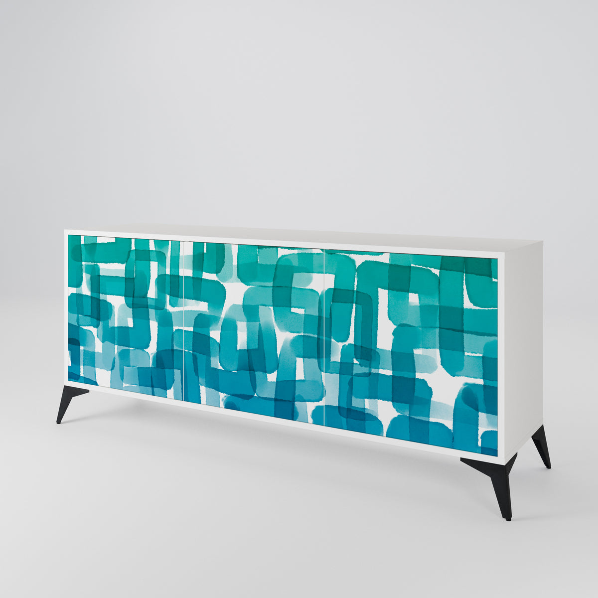 TURQUOISE RECTANGLES Aparador de 3 Portas